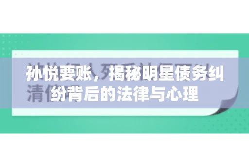 孙悦要账，揭秘明星债务纠纷背后的法律与心理