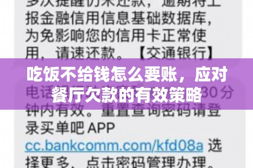 吃饭不给钱怎么要账，应对餐厅欠款的有效策略