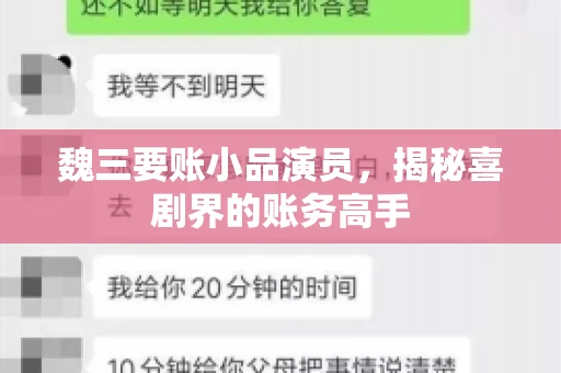魏三要账小品演员，揭秘喜剧界的账务高手