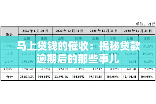 马上贷钱的催收：揭秘贷款逾期后的那些事儿